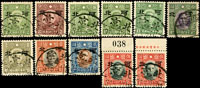 河北大字:國父像港中華(實心全鈕)2分,3分,5分,8分,1角,16分,1元,2元,5元3枚(詳分線式齒及梳式齒.罕見)及10元舊票共11枚,陳目#JN190-194,196-199,201,目錄評價US488.4;VF-F(Page 173)