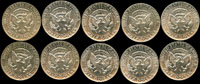 美國(AMERICA)1972年甘迺迪像HALF DOLLAR鎳幣10枚,UNC-BU