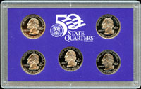 美國(AMERICA)2000年五十州區紀念QUARTER DOLLAR精鑄套幣,內共5枚銅鎳紀念幣,原裝盒,證書,PROOF(Page 53)