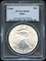 美國(AMERICA)2004年鷹揚ONE DOLLAR銀幣,PCGS MS69(Page 54)