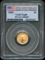 美國(AMERICA)2005年美國之鷹1/10盎司金幣,PCGS MS69(Page 54)