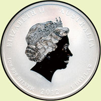 澳洲(AUSTRALIA)2012年龍年-獅王標記版1盎司紀念銀幣,壓克力圓蓋盒裝,BU(Page 56)