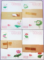 2000年臺南全國郵展紀念-花卉2.5元郵資片4片全,共100套,全新未使用