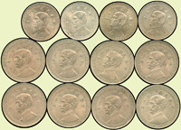 國父像布圖鎳幣12枚,包括:民國31年20分8枚,民國30年10分4枚,XF-UNC(Page 28)