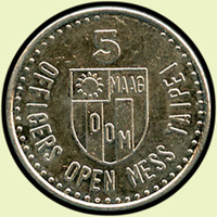 1950~60年代美軍駐台顧問團-OFFICERS OPEN MESS TAIPEI『5』標誌代用幣,美品(Page 43)