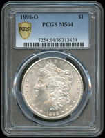 美國1898年摩根1元銀幣,O記,PCGS MS64(Page 45)