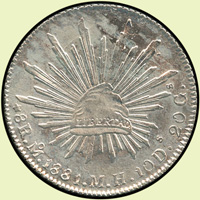 墨西哥(MEXICO)1881年鷹洋MO版8R銀幣,XF+(Page 48)
