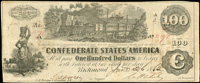 美國(AMERICA)1862年100美元南方邦聯債券(19.5*8.1cm),小型,80新(Page 110)