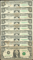美國(AMERICA)華盛頓像1美元47枚,包括:1995年13枚,1999年28枚,2003年6枚,約1/3有黃斑,少數中折,其中1枚多皺痕約70新外,其餘80-90新(Page 111)