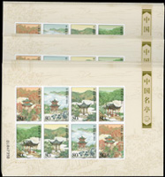 2004-27s.中國名亭(一)小版張100版新票,原膠,其中1版背面1個原紙雜點,1版背面1個原紙淡斑,其餘VF(Page 224)