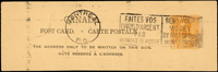 封片二件:(1)1927年加拿大郵資片實寄,裁剪成小型;(2)尼泊爾首航封1件,年代不詳