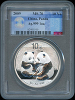 中國人民銀行2009年熊貓1盎司普制紀念銀幣二枚,均評級 ACCA MS-70(Page 34)