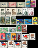 台灣中早期新票290套,重點包括:聯合國十週年.郵政七十週年.駿馬圖.漢宮春曉圖.春市圖.出警入蹕圖.曾文水庫落成紀念.臺灣風景(50年版).蔣夫人山水畫(一).聯合國25週年紀念.體育(65年版).丘逢甲.蔣總統逝世週年紀念.抗日英烈.一輪鼠.龍.蛇.蔣總統九十誕辰.台灣獸類.建國六十年國慶.花卉(63年版).台灣菇類等等,品種豐富或有重複,部分背淡黃,少數無膠或背貼,VF-F;歡迎至官網瀏覽全貌