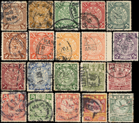 倫敦版蟠龍無水印舊票20全,VF-F