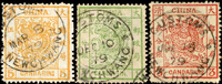 大龍薄紙3全,均銷1879年牛莊海關日戳,無薄無修,VF-F(Page 92)