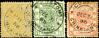 大龍舊票3全,均銷1885年鎮江海關日戳,無薄無修,VF-F(Page 93)