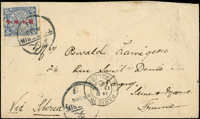 1913年天津經西伯利亞郵路寄法國Lagny-sur-Marne,貼楷字蟠龍10分1枚(國際平信郵資10分),銷天津1913年12月8日,法國巴黎1913年12月25日,法國Lagny-sur-Marne1913年12月26日到達戳(Page 127)