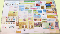 台灣2010~2022年小全張首日局封64封,部分重複,包括有:青花瓷(107年版)三聯張.扇面書畫.寶島風情-臺東縣.臺北2016世界郵展紀念.臺北2016世界郵展-慈善滿人間.扇面書畫-山陰客窗圖.水雉.桃園機場捷運.看見臺灣.海洋生物.台灣鳥類(107年版).2018臺中世界花卉博覽會紀念.總統府建築百年紀念.向防疫人員致敬.故宮早春圖.青花瓷(108年版)雙聯張.臺灣智慧運輸建設.天象.台中捷運.臺灣野生菇(第1.2.3輯).三國演義(四).香山九老圖.古物(99年版).阿里山森林鐵路.台灣蜂類.蕨類(101年版).台灣深海生物.情人節(102年版).藍腹鷴等等,品種豐富,保存佳,歡迎至官網瀏覽全貌(Page 151)