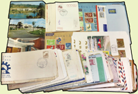 各國郵品:(1)1960~2004年國外寄台灣實寄封.簡74件,含航空掛號.航空印刷品等,貼票精彩;歡迎至官網瀏覽全貌;(2)1989~1998年大陸寄台灣實寄封17封,T144首日封2套(其中1套為絲質封).原圖片1套,紀念封9封,銷戳郵資片5片,T168原圖片1片;(3)1993年菲律賓郵票巡迴展紀念封6封,含雞年有無齒小全張封;(4)風景片:台灣省議會42片.中興新村台灣銀行一角22片.台灣省議會議員會館川堂11片,格式面均貼低額票銷紀戳;另貼低額票銷紀戳紀念封26封,郵資片銷紀戳20片;哥窯八方壺7.5元航簡未使用1件(Page 203)