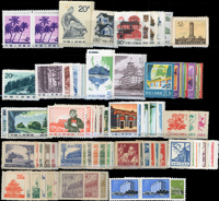 新中國普通(R)郵票23套,均為新票,包括:普2.普6~普10.普13~普25.普文,其中普17及普22A各二套,其餘不重複,部分背淡黃或齒緣淡黃,VF-F;歡迎至官網瀏覽全貌(Page 217)