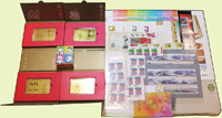 各國郵品一組:(1)香港郵政贈生肖珍藏金卡4卡,含鼠年.牛年.兔年二種不同;未使用2.3元郵簡1件;1999年千禧慈善馬票-香港打批大賽.三冠大賽各1張;(2)香港新票:情人節個性化郵票2版,軟印痕;2020年庚子鼠年小全張1枚,VF-F;老夫子自動黏貼卷筒郵票一卷,售價HK$98元,附盒(贈紀念封1封);通用郵票1版(13枚),傳情寄意80仙1枚,皇家天文台5元4枚;(3)澳門1986~1993年出世紙5件,含:虎年.馬年.羊年.猴年.雞年;1992年巴塞隆納奧運4全4方連5組新票,均帶邊紙,VF;2016年長江新票小版2版,VF;(4)印尼2000年慶龍年2版全,新票;(5)1992年菲律賓雞年有齒小全張1枚,VF-F(Page 235)