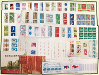 日本1947~1977年郵品:(1)新票版張38版,包括:民生委員50周年.近代文學館.聯合國教科文組織唱立20周年.簡易保險50年.岡山後樂園.世界一周航空路.國際米穀年.天草架橋.藏王國定公園.太平洋學術會議.慶應義塾創立100年.日本開港100年.魚貝系列.國立劇場開場.耳鼻小兒科會議.港灣協會.第10回國勢調查.切手趣味週間.明治百年.高校野球選手權等;(2)小全張20枚,含:萬國郵便連合加盟100年10枚,日米修好通商百年4枚,切手趣味週間2枚,大婚50年1枚,西海國立公園1枚,上信越高原國立公園1枚,秩父多摩國立公園1枚等;以上品像混合,多數斑點,F-VF;歡迎至官網瀏覽全貌(Page 236)