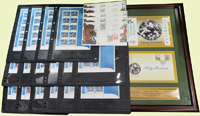 國外集郵品:(1)2004年雅典奧運會澳洲金牌得主郵票專冊1本,內有小版張17版新票,VF-F;(2)南非1998年虎年小全張首日封20封相同,VF;(3)2000年澳大利亞奧運傳奇-雪莉·斯特里克蘭郵票發行紀念首日封及集郵報導各1件,原相框裝幀(46*34cm),美品;以上總重約2.3公斤(Page 236)