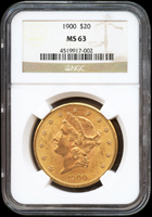 美國(AMERICA)1900年20美元自由女神頭像雙鷹金幣,重33.436克,NGC MS 63(Page 30)