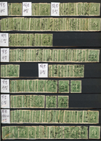 民國時期各版國父像共8350枚,含新票約5000枚,舊票約3350枚,品種豐富含詳分紙張.齒度,整理整齊於冊中,包括有:國父像倫敦一.二版,國父像香港中華一.二版,國父像香港中華二版5元無齒未完成票,國父像紐約版,國父像中信版,國父像百城一版,國父像重慶中華版,國父像重慶大東版,國父像重慶中央版,國父像上海大東一.二.三版,國父像上海大東一.二版金圓,國父像倫敦四版等等,品像混合或有重複,VF-F,歡迎至官網瀏覽全貌(Page 18)