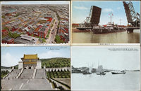 風景片7片,含:天津萬國橋開橋,天津日本租借中央,汕頭景象,塘沽帝國軍艦,南昌埠頭,南支廣東中華路,南京紫金山中山陵(Page 50)