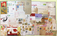 台灣郵品:(1)早期未使用郵資片:一輪雞.狗.豬各2片,一輪牛1片,中山樓5角賀片4片;(2)郵博館參觀券貼票銷戳或實寄36片,未貼票15片;(3)2002年國內掛號25元郵資封樣張1封,雙鴿8元郵資封加貼中山樓2元1枚2封,新;(4)交通建設(61年版)4方連新票及實寄封1封,中沙大橋落成4方連新票及首日封1封;(5)1957年美國空軍樂隊台北演奏會節目表,1969年蔣公華誕祝壽晚會空軍大鵬國劇隊獻演節目表;(6)北門與臺北郵便局彩色繪片1片,新;(7)韓目#69國內航簡三件標語不同,新;(8)未使用郵簡:栗背林鴝4元國內郵簡4件,無符誌國內郵簡.國際航簡各1件,孫中山8元港澳航簡1件;(9)近期銷戳或實寄郵簡11件,實寄封2封,實寄片1片,紀念封1封;(10)舊票155枚含小全張5枚,多為近期票;以上品像混合,VF-F;歡迎至官網瀏覽全貌;林茂興舊藏