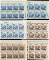 常102.國花郵票8方連詳分50全,帶右上角版號,有一定的收集難度,整體品相不錯,總面值52720元,VF(Page 82)