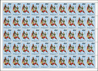 專67.中國戲劇郵票4全1全張50套新票,原膠折版,8元.5元背面局部淡黃,8元右下角摺痕損票1枚,背面1個藍墨點,其餘右下均軟壓痕,整體品像不錯,VF-F(Page 84)