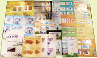 台灣近期郵品一組,包括:(1)青花瓷小全張三連張2件,扇面書畫-山陰客窗圖小全張雙連張3件,文會樂雅集小全張雙連張2件,青花瓷小全張雙連張2件,VF;(2)試色票:基隆島燈塔2枚,白沙岬燈塔2枚,塭港堆燈塔2枚,琉球嶼燈塔2枚,天雞尊3枚,高山花卉4枚全2組,清郎世寧古畫4枚全2組,另清郎世寧畫-阿玉錫持矛盪寇圖卷1枚,VF;贈郵票選美紀念張2枚,風景片三片;歡迎至官網瀏覽全貌