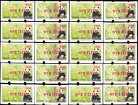 資常8.大貓熊郵資票2枚全20對,共40枚新票,含NT$10元~NT$100元,總面值共計NT$3100元,VF-F