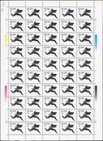 新中國J票版張4版,均為新票,包括:(1)J172.一九九○北京第11屆亞洲運動會(三)6全1版50套,原膠挺版,VF;(2)J177.南極條約生效30週年1全1版40套,原膠挺版,VF;(3)J178.中國共產黨成立70週年2全2版,共80套,原膠挺版,(2-2)1版背面2個原紙雜點,VF