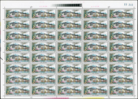 T56.蘇州園林-留園新票4全一全張40套,原膠挺版,(4-1)(4-4)背面底邊中央1枚輕微淡黃,(4-4)背面1個墨痕,無嚴重黃斑,VF-F(Page 134)