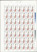 T69.紅樓夢-金陵十二金釵新票12全一全張49套,原膠挺版,(12-4)背面第二列一道淡黃,(12-10)底邊中央一道軟印痕,(12-1)(12-12)背面各有1個原紙雜點,無嚴重黃斑,VF-F(Page 134)