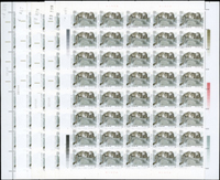 T153.雪豹新票2全10版,共400套,原膠挺版,部分背面有少許原紙雜點,VF