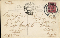 1926年馬來亞黑白片,貼6分票1枚,銷 SINGAPORE 12.JU.1926,寄愛沙尼亞,有TALLINN EESTI 16.Ⅶ.26到戳;林茂興舊藏(Page 141)