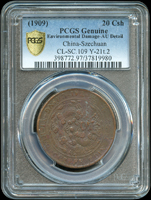 大清銅幣度支部已酉二十文,中心川,PCGS Genuine Environmental Damage-AU Detail 金盾(Page 15)