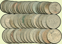 國父像布圖:(1)民國30年10分鎳幣29枚;(2)民國30年5分鎳幣23枚;以上部分微氧化,VF-XF(Page 16)