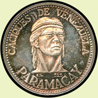 委內瑞拉(Venezuela)無年份酋長圖銀幣1000 PLATA銀幣,重約6克,UNC(Page 33)