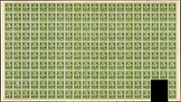 常34.國父像暫作柒分東川加蓋新票共370枚,含:150方連(右側撕損1枚),196方連,12方連各1件,6方連2件,VF-F(Page 38)
