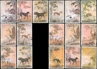 臺灣早期舊票11套.包括:十駿犬3套,花鳥圖8套,VF-F