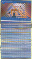 澳門1998年『中葡友好』加字小型張12枚乙套,包括:瓷磚在澳門.門樓.世界盃足球錦標賽.海洋.臉譜.文武官補服繡(二).媽祖.虎年.小販的生活方式.狄德愛.貝立眼中的澳門.觀音堂.航海路線,共100套,總面值共計HK$10600元,品像混合,多數保存佳,VF-F;歡迎至官網瀏覽全貌