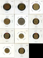 香港1948~2019年硬幣一冊,共129枚不同,含1毫~10元,每種均按年份排列整齊,包括有:喬治六世一毫銅幣.喬治六世伍毫鎳幣.伊利沙伯二世五仙黃銅幣.伊利沙伯二世一毫黃銅幣.伊利沙伯二世二毫黃銅幣.紫荊花1元.2元.5元.10元等,整體品像不錯,XF-BU(Page 38)