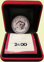 澳洲(AUSTRALIA)2000年龍年1盎司銀幣,盒裝,證書,BU