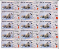 樣鈔:北極洲(ARCTIC)2011年北極熊圖 8 POLAR DOLLARS,未裁切15聯塑膠鈔,全新,附捲筒