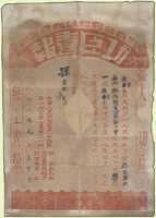 扶郿戰役:1949年《功臣喜報》(39*55cm)一件,內容為慶賀孫同志於扶郿戰役建立功績,中國人民解放軍第一野戰軍第一兵團第七軍第二十師製發,數折,中央及右側破損背黏紙補強,60新(Page 95)